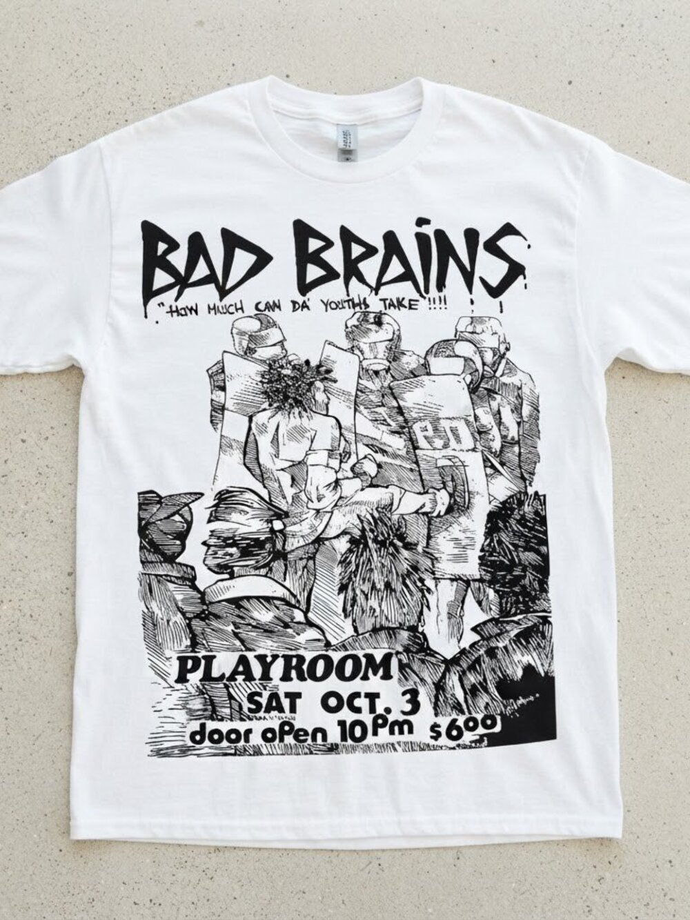 Bad Brains Vintage Flyer Punk Rock White T-Shirt S-4XL